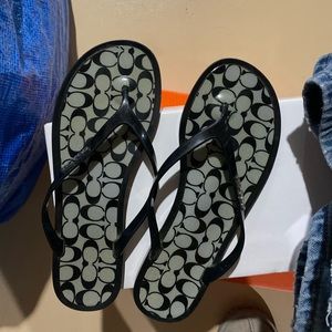 6/10 condition COACH Flip flops